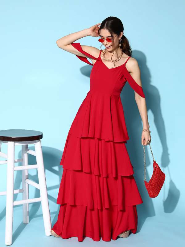 Cold shoulder dress hotsell myntra