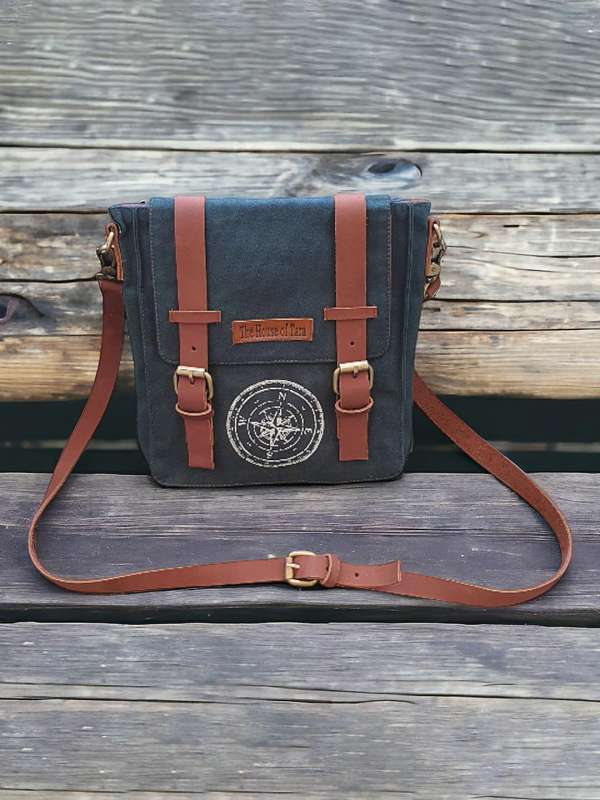 Buy The House of Tara Unisex Blue Brown Printed Messenger Bag Messenger Bag for Unisex 21132802 Myntra