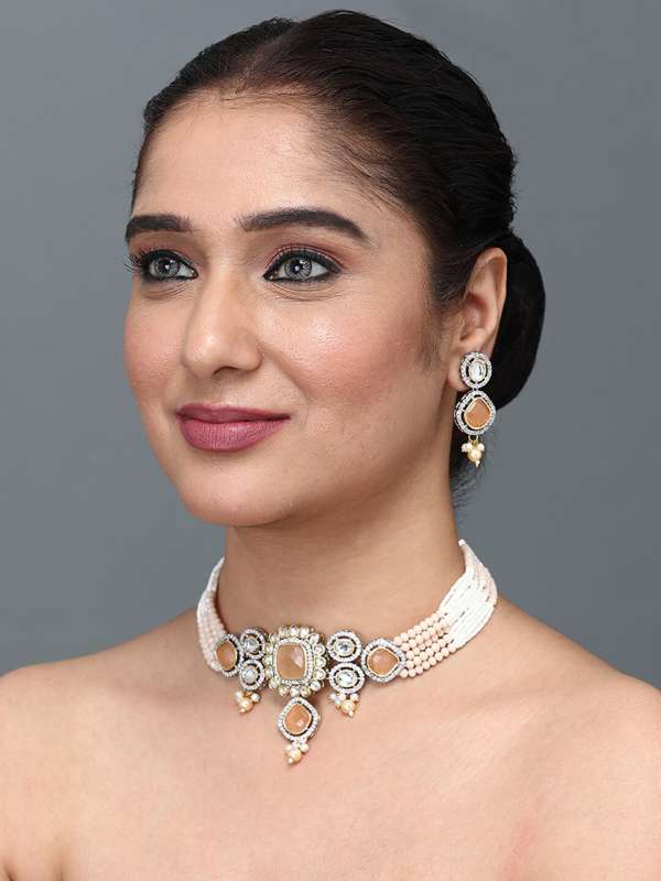 Peach Jewellery Set Earrings Buy Peach Jewellery Set Earrings