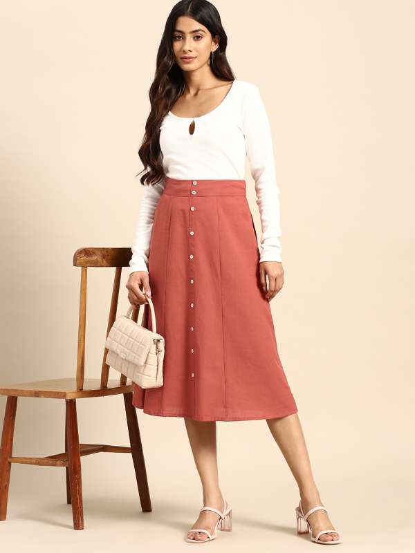 Button down shop skirt online india