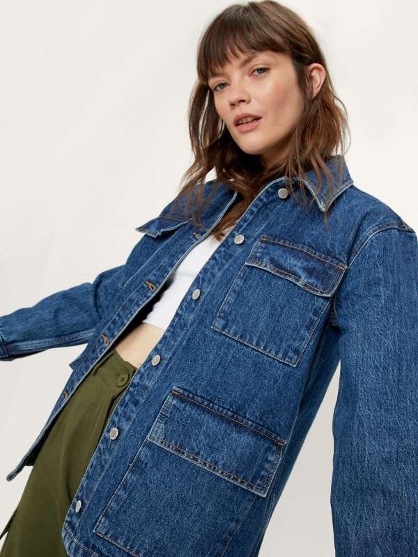 Oversized longline denim jacket sale