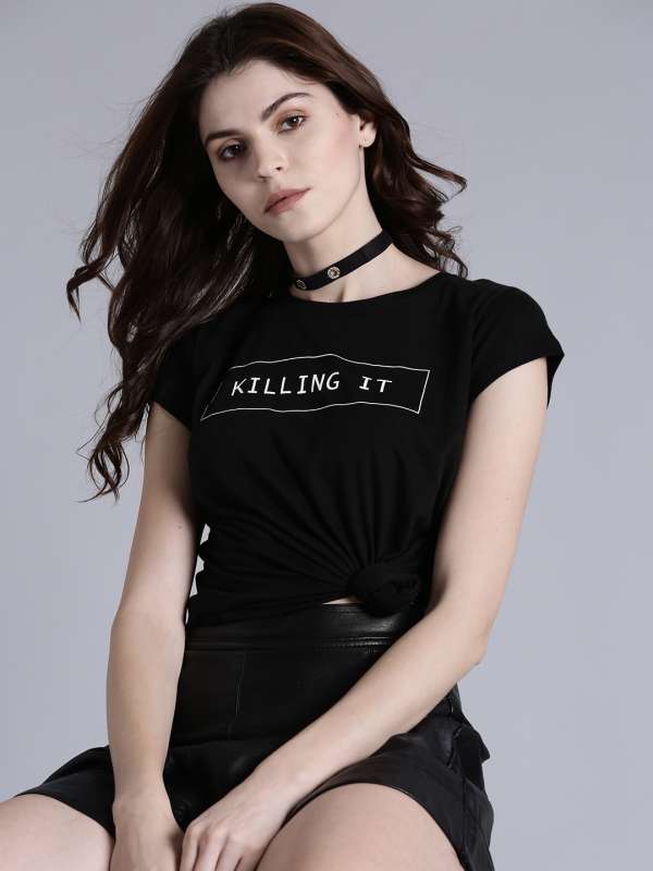 black shirt womens online india