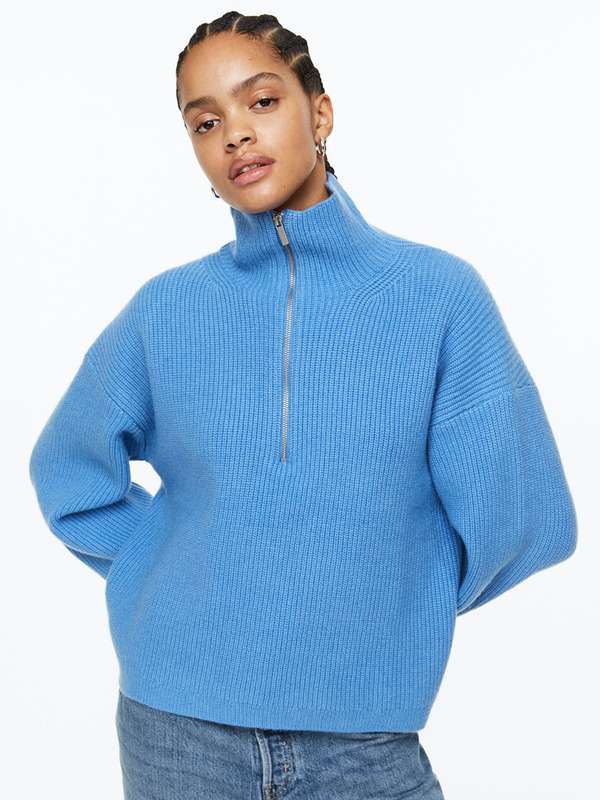 women's zip front jumper