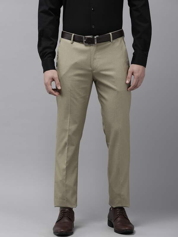 Buy Men Charcoal Grey Solid Slim Fit Formal Trousers online  Looksgudin