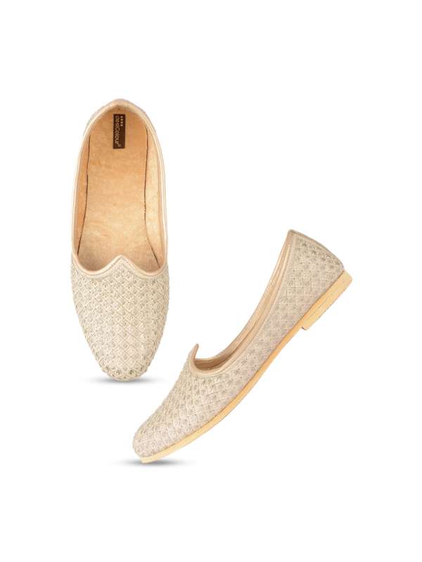 Gold colour shoes online clearance