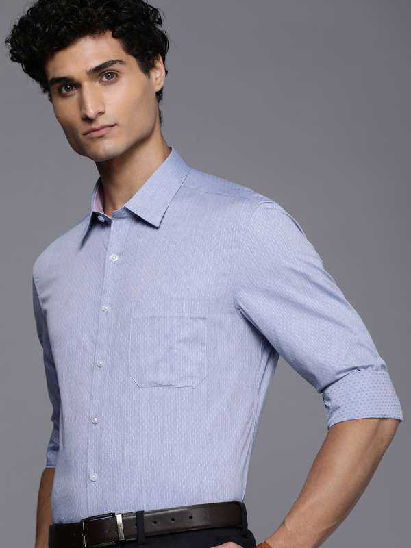 Buy Louis Philippe Men Blue Slim Fit Printed Formal Shirt on Myntra