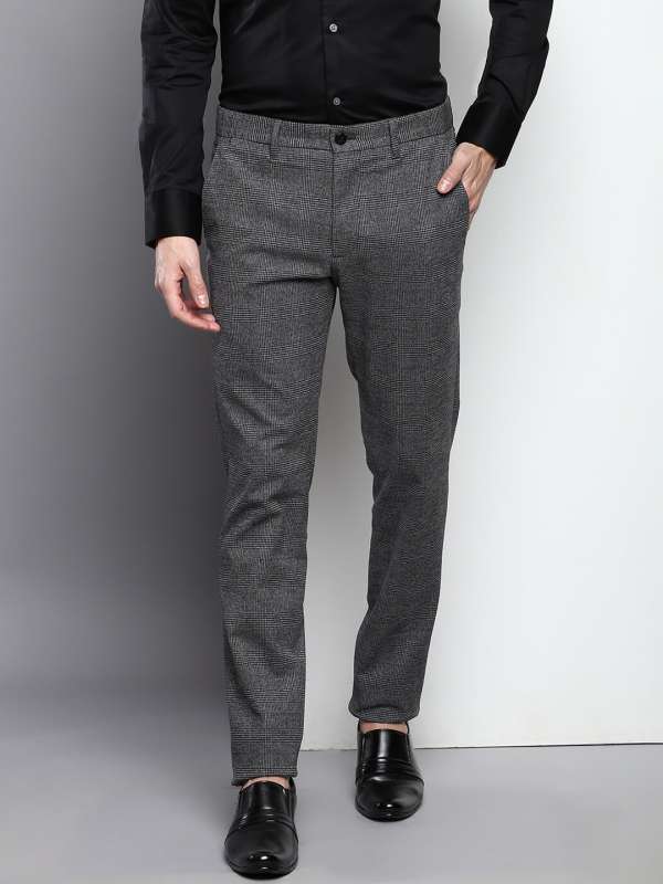 Grey Slim Fit Cotton Checked Pattern Formal Trousers For Mens at Best Price  in New Delhi  Porwal Enterprises