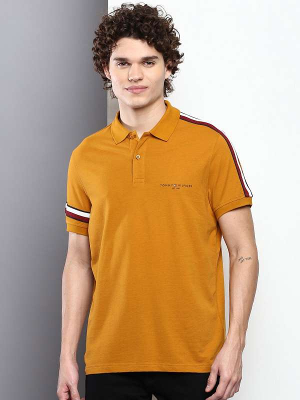 Mustard tommy hilfiger t shirt on sale