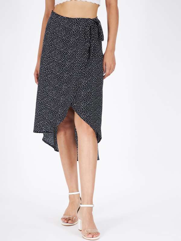 Oasis wrap midi skirt black sales