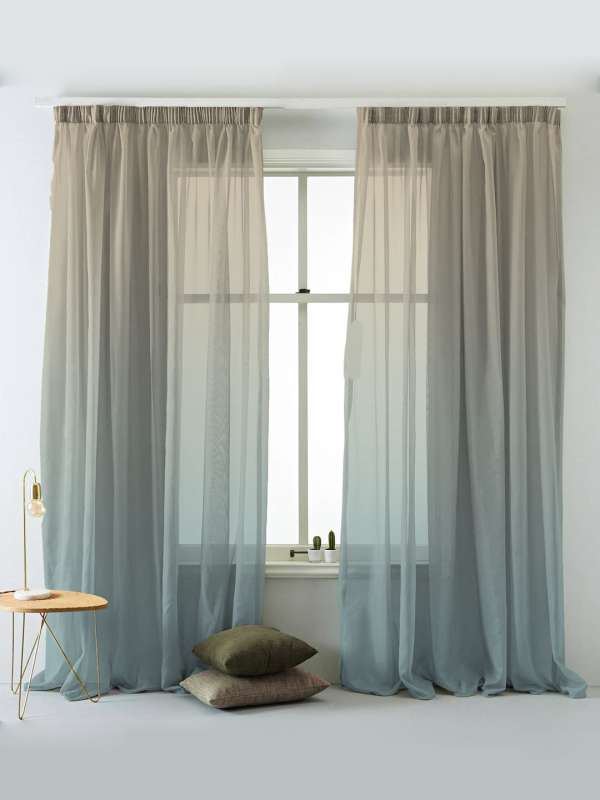 Buy Ombre 23 Blue Semi Transparent Curtains Online