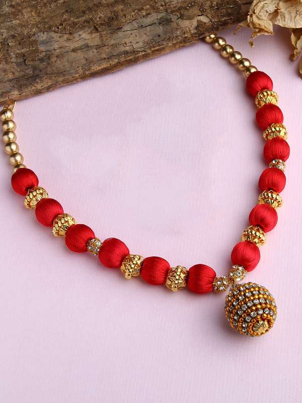 Silk thread cheap necklace price