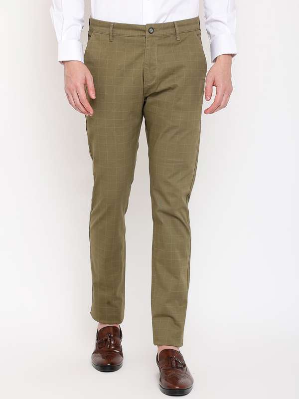 Buy Ruan® 100% Cotton Formal Trousers for Men Stretchable, Khaki