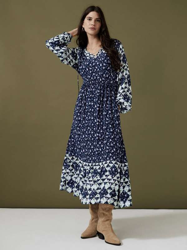 Marks and spencer navy blue dress top