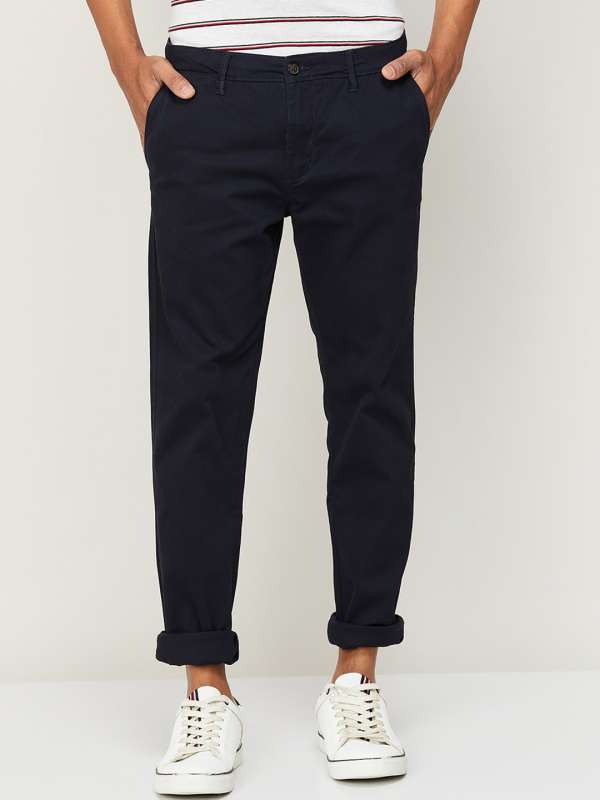 Buy Navy Blue Trousers & Pants for Men by CODE BY LIFESTYLE Online