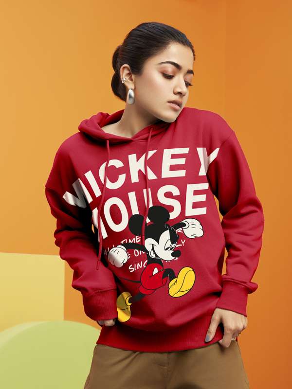 Disney Mickey Mouse Women Pullover Sweatshirt Hoodie Color Black Size XL  for sale online 