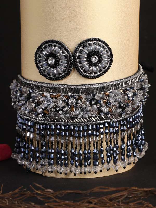 Silver black metal jewellery hot sale