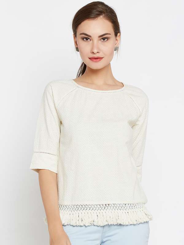 Wills Lifestyle Off White Tops Buy Wills Lifestyle Off White Tops Online In India