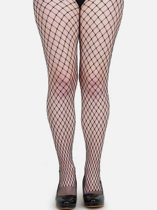 Buy NEXT2SKIN Womens Nylon Sheer Transparent Pattern Pantyhose Stocking -  Black online