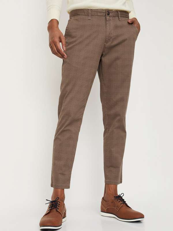 Buy Indian Terrain Mens Brooklyn Fit Khaki Printed Trouser Online  Lulu  Hypermarket India