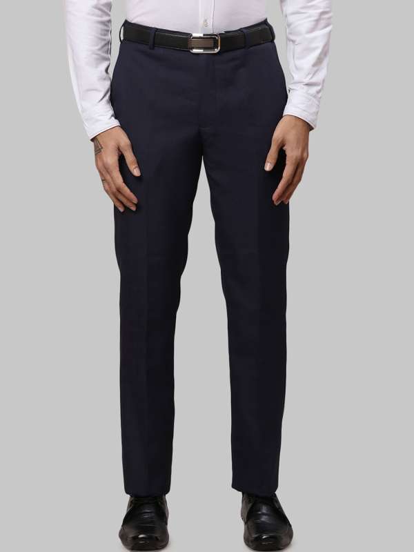 Buy Men Black Smart Slim Fit SelfDesign Formal Trousers online   Looksgudin