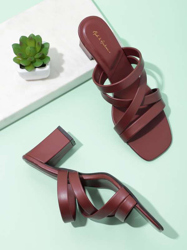 Strappy burgundy heels store