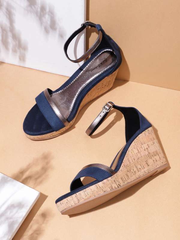 Navy blue wedges clearance