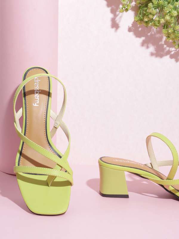 Lime green strappy heels sales