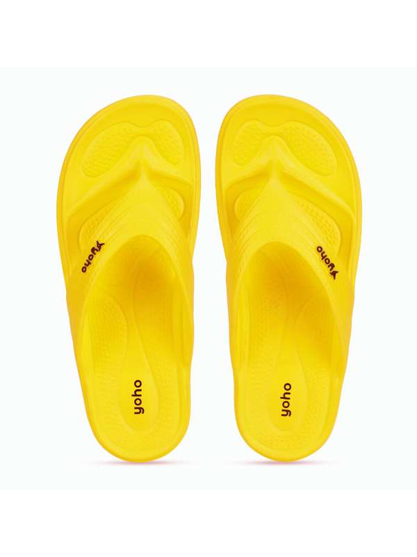 Yellow store colour slippers