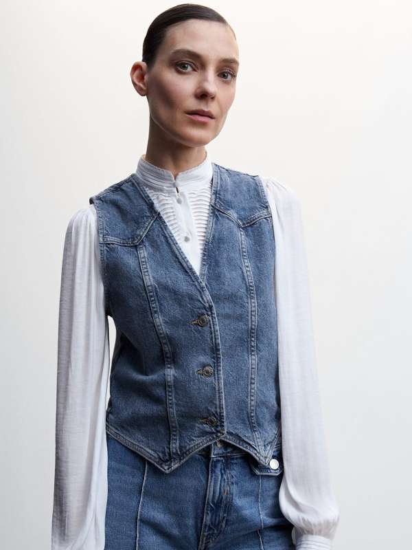 Denim waistcoat womens india hotsell
