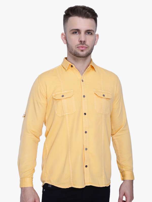 Yellow denim shop shirt