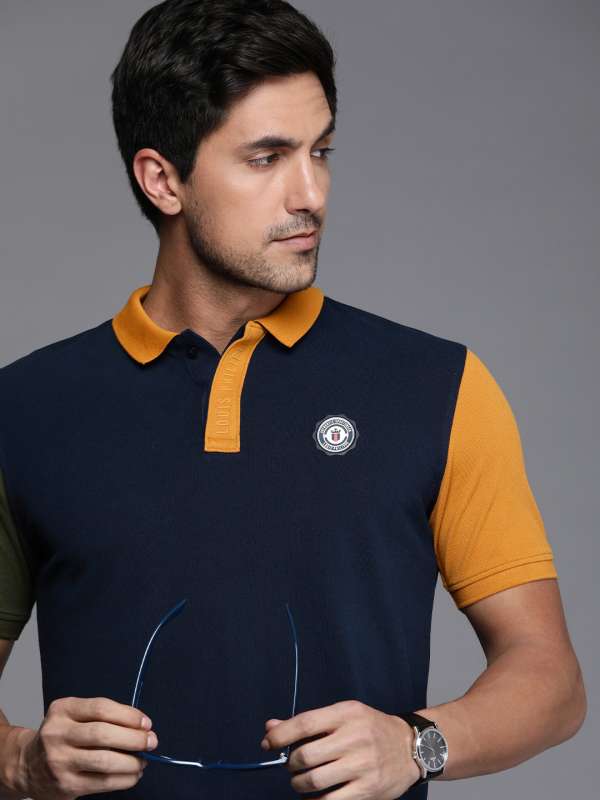 Buy Louis Philippe Men Navy Blue Polo Collar T Shirt - Tshirts for Men  14047672
