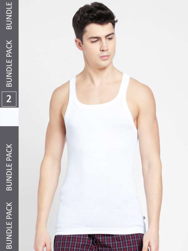 Buy DIXCY SCOTT MAXIMUS Men Pack Of 2 White Solid Pure Cotton Innerwear Gym  Vests - Innerwear Vests for Men 16359498