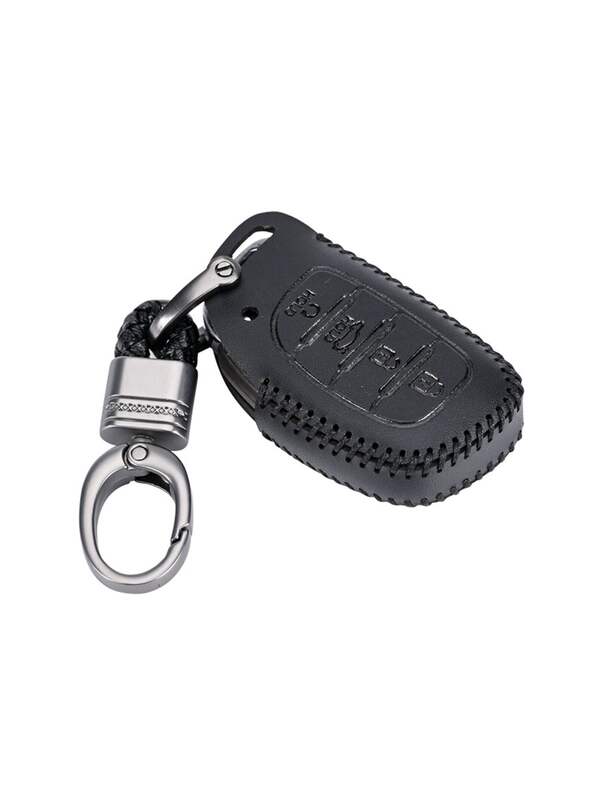 Hyundai Logo Leather Keychain Metal Auto Stylish Accessory