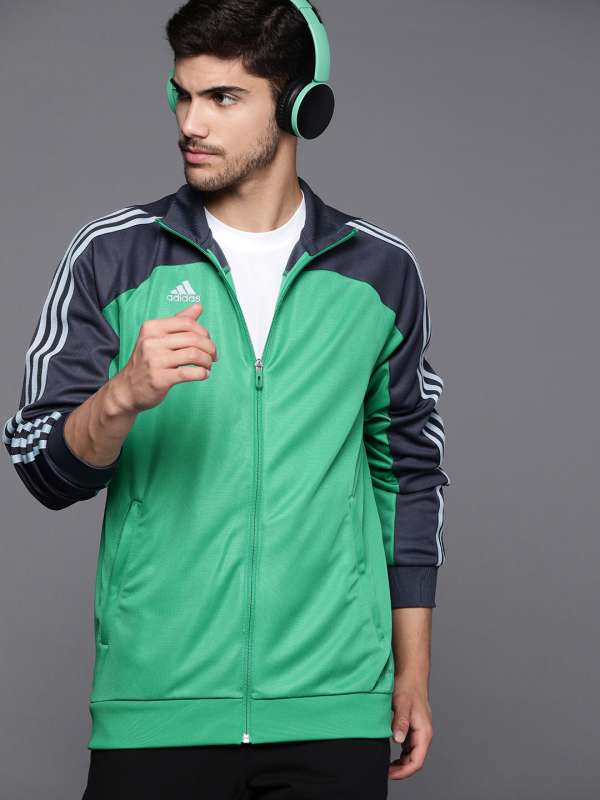 Mens green adidas track jacket hotsell