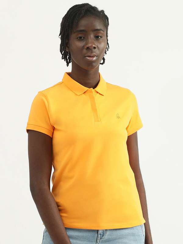 yellow polo t shirt women's