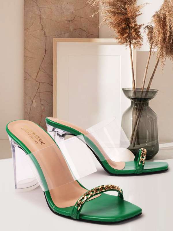 Clear green heels hot sale