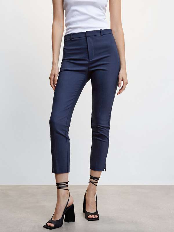 Women Cropped Trousers Bottomwear - Buy Women Cropped Trousers Bottomwear  online in India