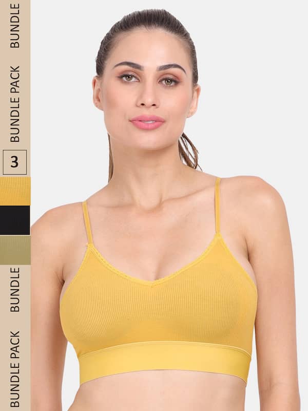 Mustard Yellow Polka Dots Sports Bra - Buy Sports Bras Online at Best Price  Range in India by Antherr