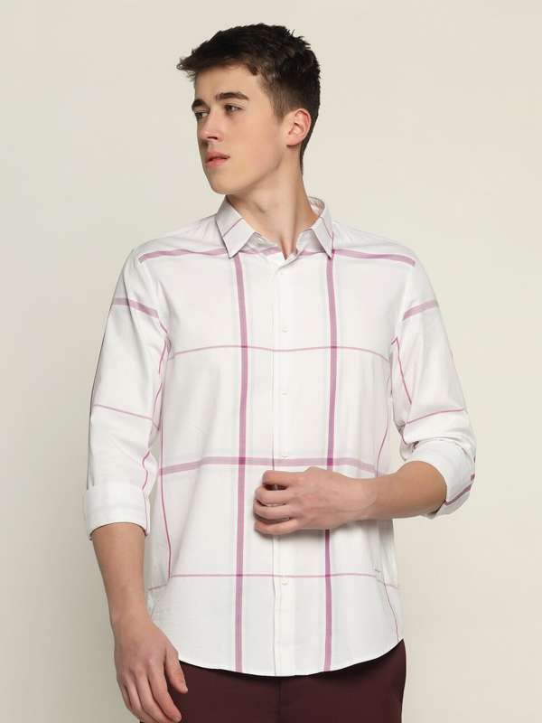 Buy Men White Checked Shirts online in India