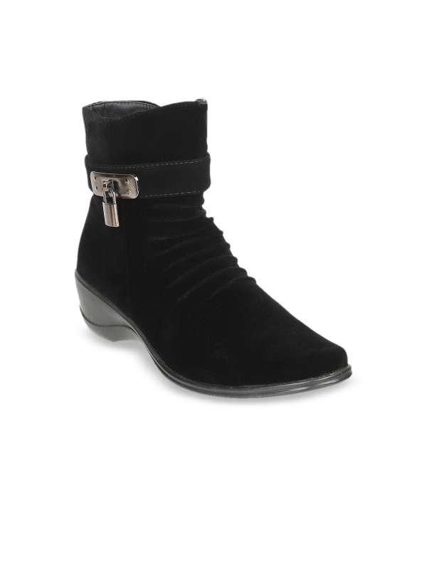 Black bootie wedges on sale