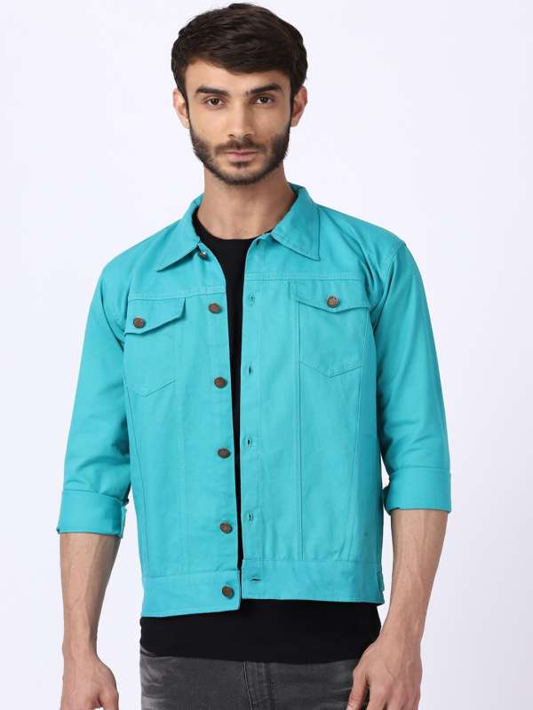 Turquoise denim shop jacket mens