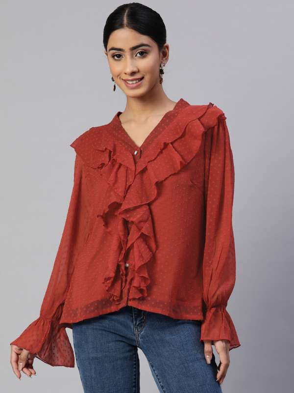 women ruffle tops