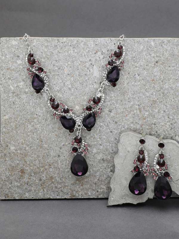 Black and silver jewlery sets sale