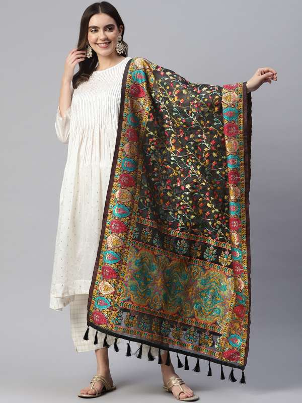 Payal Black Embroidered A Line With Churidar Dupatta 8311311.htm