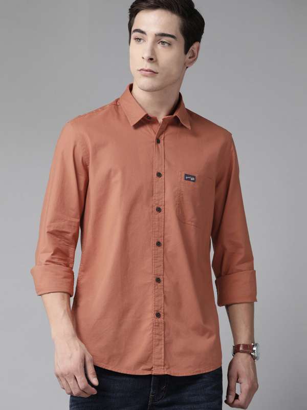 Brown Cotton Polo Shirt Full Sleeve – Frebano