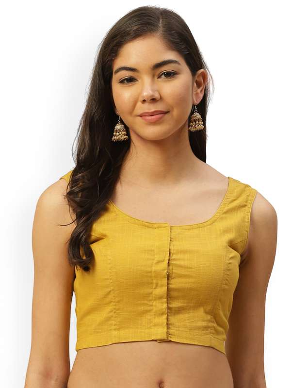 Sleeveless yellow blouse new arrivals