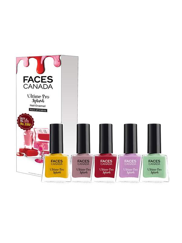 Buy Faces Canada Splash Nail Pack Of 5 Combo  Linty  Floral Dream  Viola   Black Beauty  White O White 1s Online at Best Price  Nail Polish