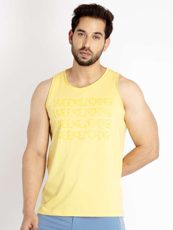 Yellow Sleeveless Tshirts Buy Yellow Sleeveless Tshirts online in India