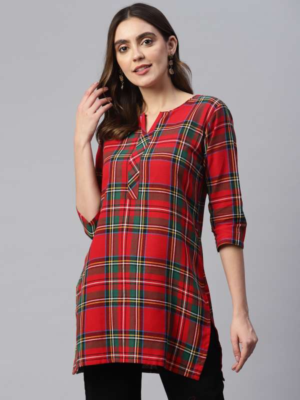 Checked kurtis online sales