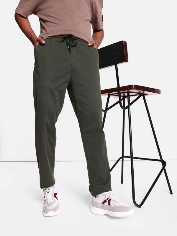 Buy Parx Men Black Tapered Fit Solid Corduroy Regular Trousers  Trousers  for Men 2396315  Myntra